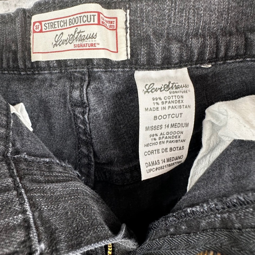 Levi Strauss Signature Stretch Bootcut Jeans Missies Size 14 Medium Black - Picture 4 of 8